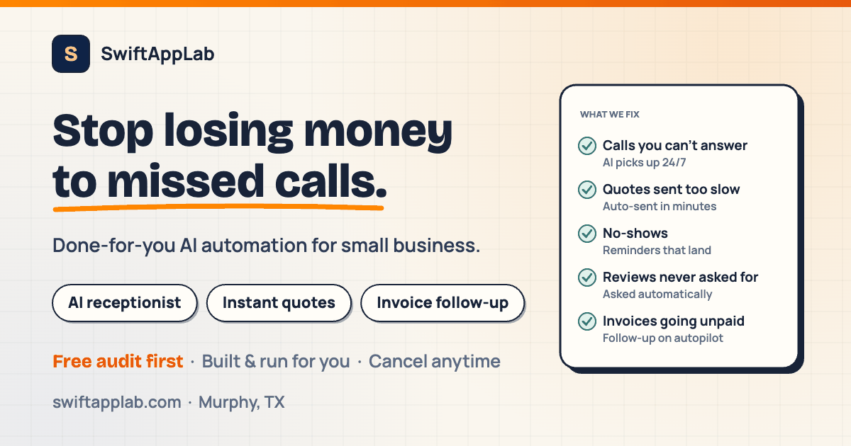 Small-Business AI Automation & Receptionists | SwiftAppLab